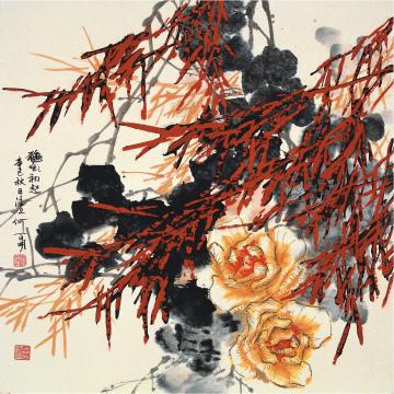 何百明国画花鸟秋风初起 Rises of the First Autumn Wind字画之家