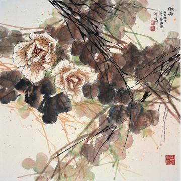 何百明国画花鸟微雨 Drizzles字画之家