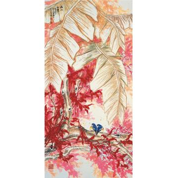 何百明国画花鸟满山红叶 Mountains Covered by Red Maple Leaves字画之家