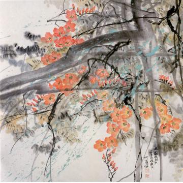 何百明国画花鸟满园春色 Spring Garden字画之家