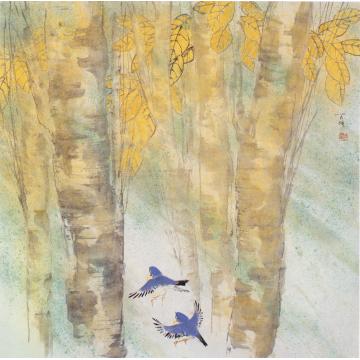 何百明国画花鸟迎风展翅 Fly to Wind字画之家