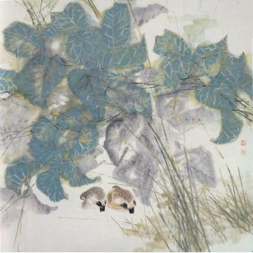 何百明国画花鸟绿荫小憩 A Rest in the Shade字画之家