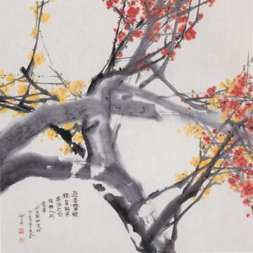 何百明国画花鸟迎春 To Welcome the Spring字画之家