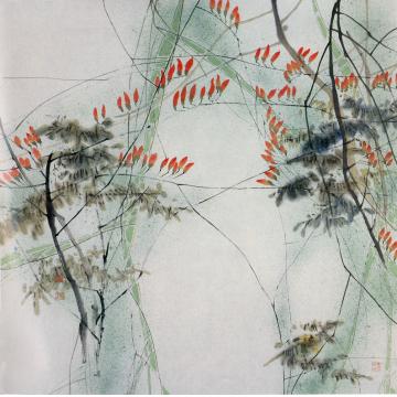 何百明国画花鸟新绿 Fresh Green字画之家