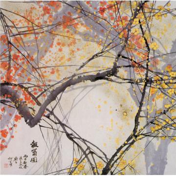 何百明国画花鸟报春图 The Advent of Spring字画之家