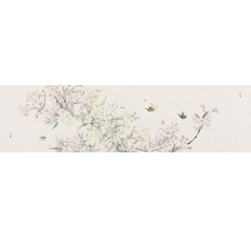 顾真真国画花鸟太湖系列　纸本　50cm×178cm　2015 (2)字画之家
