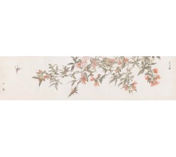 顾真真国画花鸟太湖系列　纸本　34cm×136cm　2014字画之家