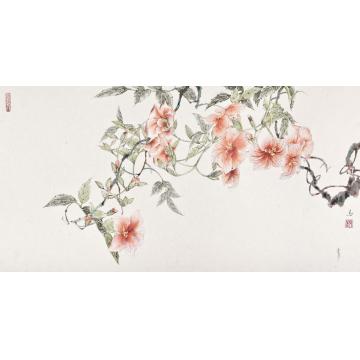 顾真真国画花鸟太湖系列　纸本　34cm×70cm　2014 (2)字画之家