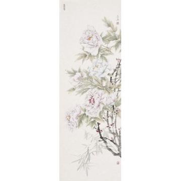 顾真真国画花鸟太湖系列　　纸本　　100cm×34cm　　2014字画之家