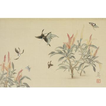 顾真真国画花鸟孤恋花系列37*21 (1)字画之家
