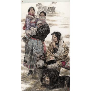 刘少宁国画人物落雪无声字画之家