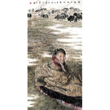 刘少宁国画人物卓玛的世界字画之家