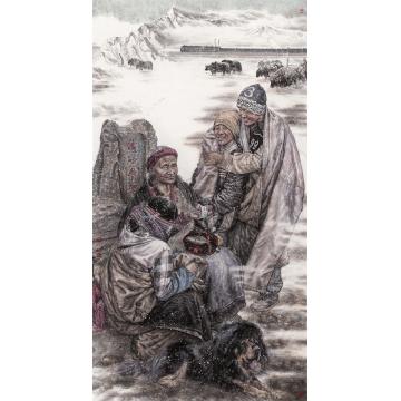 刘少宁国画人物铁色高原—往事字画之家