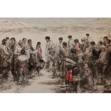 刘少宁国画人物爱洒高原字画之家