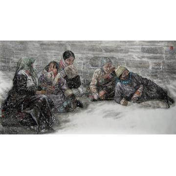 刘少宁国画人物雪花那个飘字画之家
