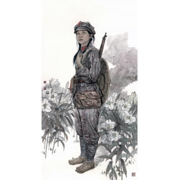 刘少宁国画人物战地黄花字画之家