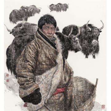 刘少宁国画人物高原牧歌字画之家