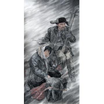 刘少宁国画人物人在黄昏字画之家