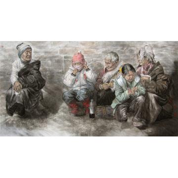 刘少宁国画人物午后阳光字画之家