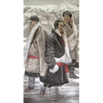 刘少宁国画人物在那遥远的地方字画之家