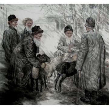 刘少宁国画人物阳光灿烂的日子字画之家