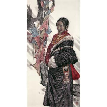 刘少宁国画人物春的期盼字画之家