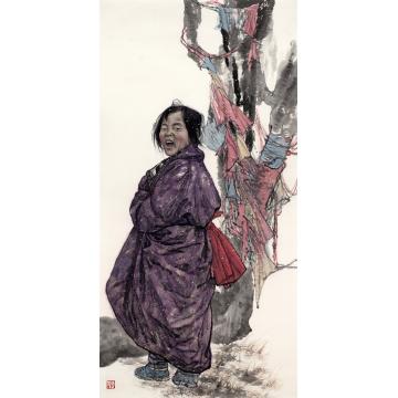 刘少宁国画人物冬雪漫漫字画之家