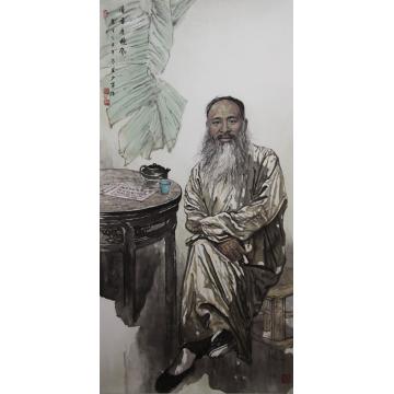 刘少宁国画人物清香度晚风字画之家