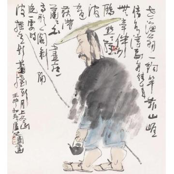 卢沉国画人物老渔翁字画之家