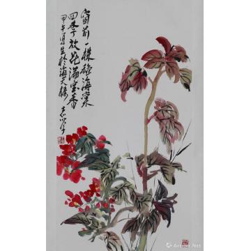 王志学国画花鸟秋海棠字画之家