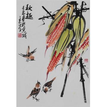 王志学国画花鸟秋趣字画之家