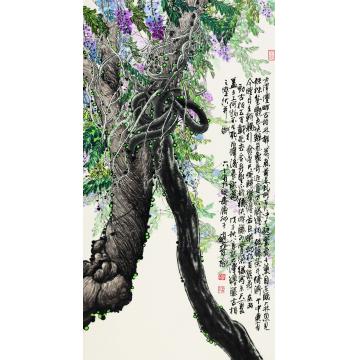 赵普《古柏负藤图》字画之家