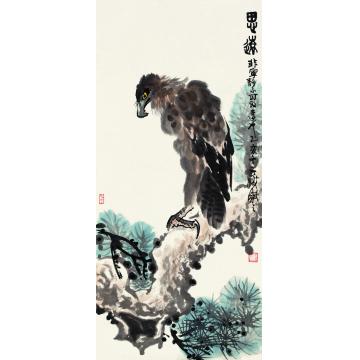 赵普国画花鸟《松鹰图•思远》字画之家