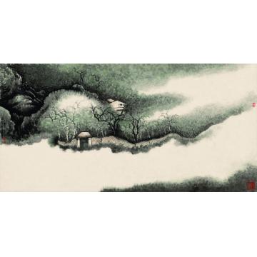 赵普国画山水《绿野幽居》字画之家