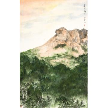 王世涛国画山水夕陽下的獅子山字画之家