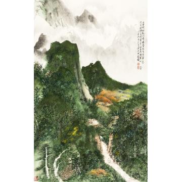 王世涛国画山水白雲幽居圖字画之家