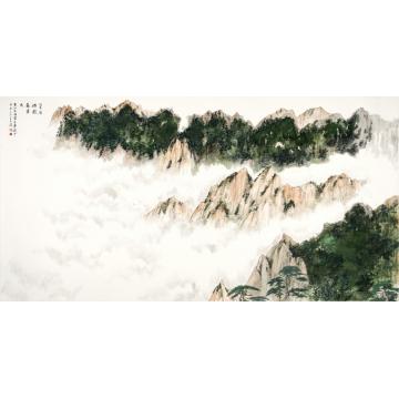 王世涛国画山水翠屏橫截萬里天字画之家
