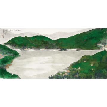 王世涛国画山水大屿一角字画之家
