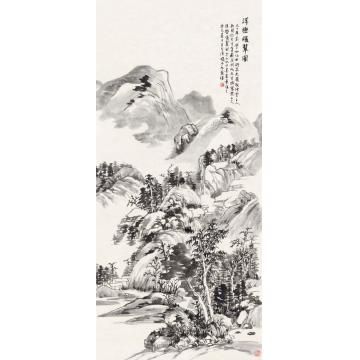 王世涛国画山水石樑飛瀑字画之家