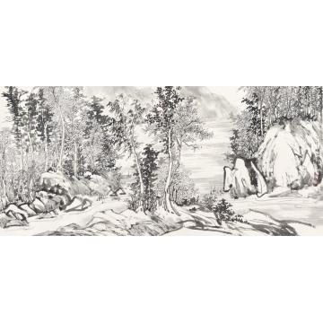 王世涛国画山水煙江茂林字画之家