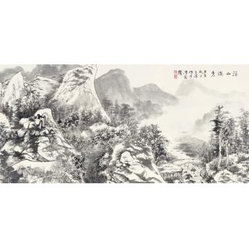 王世涛国画山水溪山深秀圖字画之家