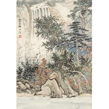 王世涛国画山水幽谷景趣字画之家