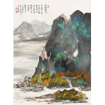王世涛国画山水紅樹秋色字画之家