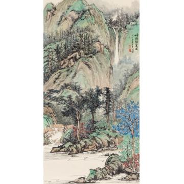 王世涛国画山水峰巒暖翠圖字画之家