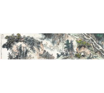 王世涛国画山水秋谷奔泉字画之家