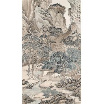 王世涛国画山水臨王叔明谿山高逸圖字画之家