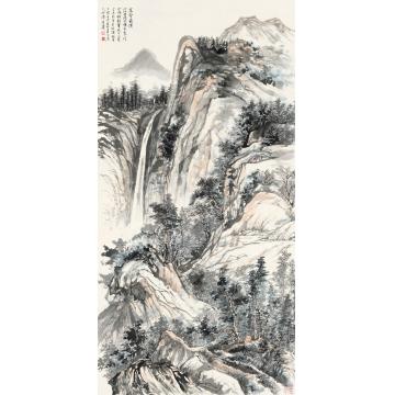 王世涛国画山水巖壑飛瀑字画之家