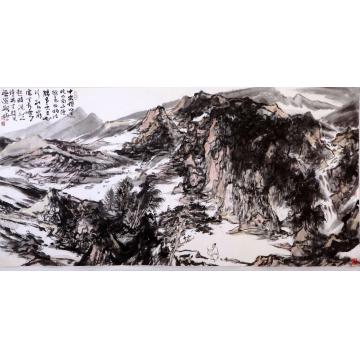 刘晓阳国画山水2012古人诗意138x68字画之家