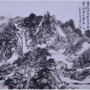 刘晓阳国画山水2012落日云光字画之家