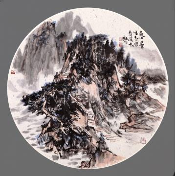刘晓阳国画山水2012团扇2字画之家